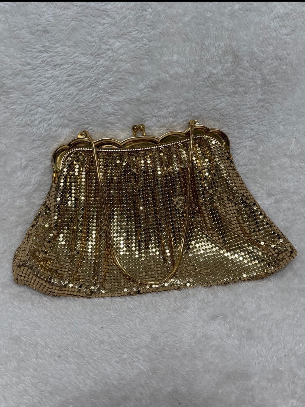 Whiting and Davis Gold Mini Handbag Vintage - Picture 11 of 11
